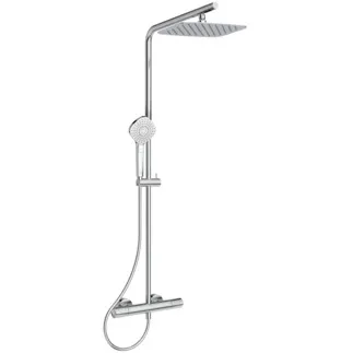 IDEAL STANDARD CERATHERM T100 - Sprchový systém AP 325x589,5x900 mm v chromu, 12,0 l/min (3 bary) - Termostatická funkce, Úspora vody a energie, CoolBody, Horizontální a vertikální flex, Vertikální flex, Bezpečnostní zámek #A7705AA - Chrome