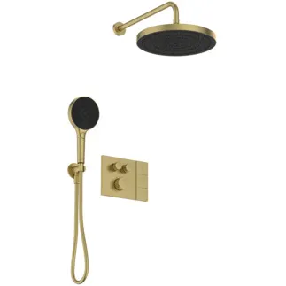 IDEAL STANDARD CERATHERM NAVIGO SOLOS - podomítkový sprchový balíček v kartáčovaném zlatě, 12,0 l/min (3 bary) - PVD technologie #A7892A2 - Brushed Gold