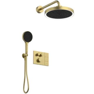 IDEAL STANDARD CERATHERM NAVIGO SOLOS - podomítkový sprchový balíček v kartáčovaném zlatě, 12,0 l/min (3 bary) - PVD technologie #A7893A2 - Brushed Gold