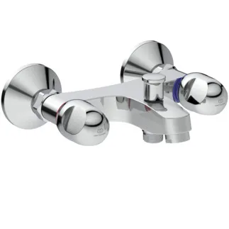 IDEAL STANDARD ALPHA NEW - nástěnná vanová baterie 199x169x73 mm, svislá vzdálenost od středu výtoku 151 mm, chrom, 12 l/min (3 bary) - skrytý perlátor, povrch SmartShine #B1421AA - chrom