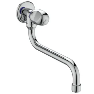 IDEAL STANDARD ALPHA NEW - Nástěnná umyvadlová baterie 62x239x181 mm, svislá vzdálenost od středu výpusti 200 mm, chrom, 17 l/min (3 bar), bez výsuvného odpadu - Skrytý perlátor, povrch SmartShine #B2045AA - chrom