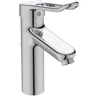 IDEAL STANDARD CERAPLUS - umyvadlová baterie 48x180x226 mm, svislá vzdálenost od středu výpusti 123 mm, chrom, 8,4 l/min (3 bar), s výsuvným odpadem - EasyFix, technologie Click, EPD, FirmaFlow, odolná proti vandalismu, povrch SmartShine #BC103AA - chrom