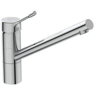 IDEAL STANDARD CERALOOK - Kuchyňská baterie 47x271x210 mm, svislá vzdálenost ke středu výtoku 230 mm, chrom, 6 l/min (3 bary) - BlueStart, technologie Click, EPD, FirmaFlow, povrch SmartShine #BC296AA - chrom