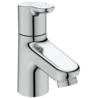 IDEAL STANDARD CERAPLUS - Podstavný ventil 42x110x123 mm, svislá vzdálenost od středu výtoku 77 mm, chrom, 5 l/min (3 bar), bez výsuvného odpadu - omezovač průtoku, povrch SmartShine #BC117AA - chrom