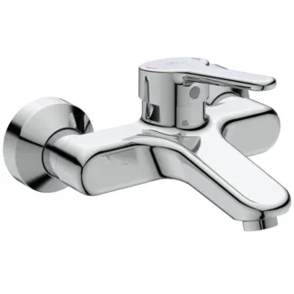 IDEAL STANDARD CERAPLUS - Nástěnná umyvadlová baterie 186x113 mm, svislá vzdálenost od středu výpusti 104 mm, chrom, 5 l/min (3 bar), bez výsuvného odpadu - technologie Click, omezovač průtoku, EPD, FirmaFlow, povrch SmartShine #BC108AA - chrom