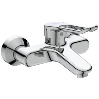 IDEAL STANDARD CERAPLUS - Nástěnná umyvadlová baterie 203x129 mm, svislá vzdálenost od středu výpusti 104 mm, chrom, 5 l/min (3 bar), bez výsuvného odpadu - technologie Click, omezovač průtoku, EPD, FirmaFlow, povrch SmartShine #BC109AA - chrom
