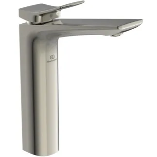 IDEAL STANDARD CONCA - umyvadlová baterie 48x200x246 mm, svislá vzdálenost od středu výpusti 150 mm, stříbrná bouře, 5 l/min (3 bar), bez výsuvného odpadu - perlátor, omezovač průtoku, EPD, FirmaFlow, PVD technologie #BC758GN - nerezová ocel