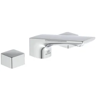 IDEAL STANDARD CONCA - Dvouručková umyvadlová baterie 202x83 mm, svislá vzdálenost od středu výpusti 133 mm, chrom, 5 l/min (3 bary), s výsuvným odpadem - EasyFix, perlátor, omezovač průtoku, povrch SmartShine #BC759AA - chrom