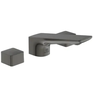 IDEAL STANDARD CONCA - Dvouručková umyvadlová baterie 202x83 mm, svislá vzdálenost od středu výpusti 133 mm, magneticky šedá, 5 l/min (3 bar), s výsuvným odpadem - EasyFix, perlátor, omezovač průtoku, PVD technologie #BC759A5 - Magneticky šedá