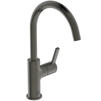 IDEAL STANDARD JOY - Umyvadlová baterie 100x197x311 mm, svislá vzdálenost od středu výpusti 169 mm, magneticky šedá, 5 l/min (3 bar), bez výsuvného odpadu - EasyFix, perlátor, skrytý perlátor, omezovač průtoku, EPD, FirmaFlow, PVD technologie #BC778A5 - Magnetic Grey