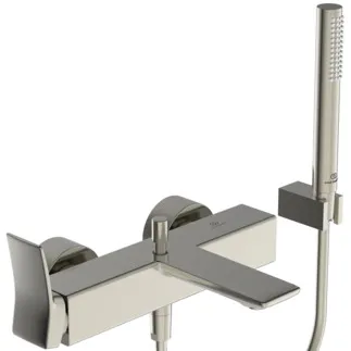 IDEAL STANDARD CONCA - Vanová sprchová baterie 293x230x112 mm, svislá vzdálenost ke středové výpusti 186 mm, stříbrná bouře, 20,0 l/min (3 bary) - perlátor, technologie click, EPD, FirmaFlow, PVD technologie #BC763GN - nerezová ocel
