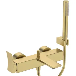 IDEAL STANDARD CONCA - Vanová sprchová baterie 293x230x112 mm, svislá vzdálenost ke středové výpusti 186 mm, broušené zlato, 20,0 l/min (3 bary) - perlátor, click technologie, EPD, FirmaFlow, PVD technologie #BC763A2 - Brushed Gold