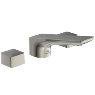 IDEAL STANDARD CONCA - Dvouručková umyvadlová baterie 202x83 mm, svislá vzdálenost od středu výpusti 133 mm, stříbrná bouře, 5 l/min (3 bary), s výsuvným odpadem - EasyFix, perlátor, omezovač průtoku, PVD technologie #BC759GN - nerezová ocel