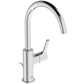 IDEAL STANDARD JOY - Umyvadlová baterie 100x230x311 mm, svislá vzdálenost od středu výpusti 169 mm, chrom, 5 l/min (3 bary), s výsuvným odpadem - EasyFix, perlátor, skrytý perlátor, omezovač průtoku, EPD, FirmaFlow, povrch SmartShine #BC777AA - chrom