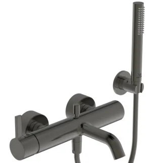 IDEAL STANDARD JOY - Vanová sprchová baterie 306x224 mm, svislá vzdálenost ke středové výpusti 207 mm, magnetická šedá, 20,0 l/min (3 bary) - perlátor, skrytý perlátor, technologie click, EPD, FirmaFlow, PVD technologie #BC787A5 - Magnetic Grey