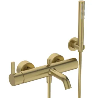 IDEAL STANDARD JOY - Vanová sprchová baterie 306x224 mm, svislá vzdálenost ke středové výpusti 207 mm, broušené zlato, 20,0 l/min (3 bary) - perlátor, skrytý perlátor, click technologie, EPD, FirmaFlow, PVD technologie #BC787A2 - Brushed Gold