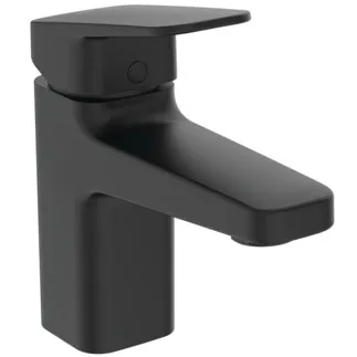 IDEAL STANDARD CERAPLAN - Umyvadlová baterie 47x150x146 mm, svislá vzdálenost od středu výpusti 104 mm, černá, 5 l/min (3 bar), bez výsuvného odpadu - EasyFix, technologie Click, omezovač průtoku, FirmaFlow, certifikát NF #BD209XG - Silk Black