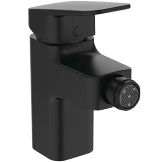 IDEAL STANDARD CERAPLAN - Bidetová baterie 47x132x146 mm, svislá vzdálenost ke středové výpusti 94 mm, černá, 5 l/min (3 bary), s výsuvným odpadem - EasyFix, technologie click, omezovač průtoku, FirmaFlow, certifikát NF #BD248XG - Silk Black
