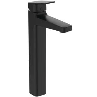 IDEAL STANDARD CERAPLAN - Umyvadlová baterie 47x210x321 mm, svislá vzdálenost od středu výpusti 138 mm, černá, 5 l/min (3 bar), s výsuvným odpadem - EasyFix, technologie Click, omezovač průtoku, FirmaFlow, certifikát NF #BD238XG - Silk Black