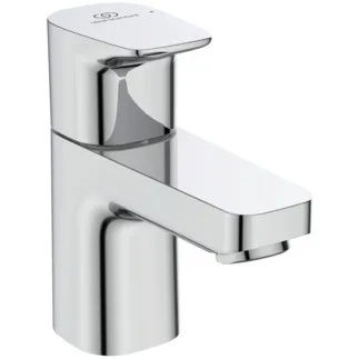 IDEAL STANDARD CERAPLAN - Podstavný ventil 42x116x116 mm, svislá vzdálenost 81 mm od středu výtoku, chrom, 5 l/min (3 bar), bez výsuvného odpadu - omezovač průtoku, povrch SmartShine #BD284AA - chrom