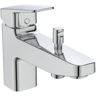 IDEAL STANDARD CERAPLAN - Vanová baterie na okraj vany 47x196x146 mm, svislá vzdálenost od středu výtoku 153 mm, chrom, 20,0 l/min (3 bar) - EasyFix, EPD, povrch SmartShine, certifikát NF #BD257AA - chrom