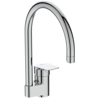 IDEAL STANDARD CERAPLAN - Kuchyňská baterie 86x236x321 mm, svislá vzdálenost od středu výtoku 200 mm, chrom, 9 l/min (3 bary) - EasyFix, technologie Click, EPD, FirmaFlow, povrch SmartShine #BD339AA - chrom