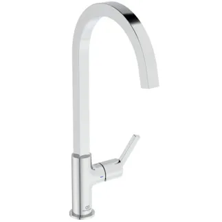 IDEAL STANDARD GUSTO - Kuchyňská baterie 154x254x424 mm, svislá vzdálenost od středu výtoku 204 mm, chrom, 6 l/min (3 bar) - EasyFix+, skrytý perlátor, FirmaFlow, povrch SmartShine #BD412AA - chrom