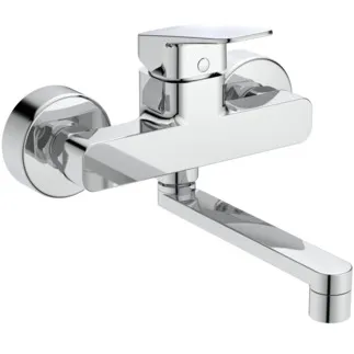IDEAL STANDARD CERAPLAN - nástěnná kuchyňská baterie 216x157 mm, svislá vzdálenost od středu výtoku 198 mm, chrom, 12 l/min (3 bary) - skrytý perlátor, technologie Click, EPD, FirmaFlow, povrch SmartShine #BD341AA - Chrome