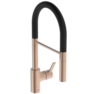 IDEAL STANDARD GUSTO - Kuchyňská baterie 115x264x484 mm z kartáčované mědi, 6,1 l/min (3 bar) - EasyFix+, skrytý perlátor, FirmaFlow, PVD technologie #BD417J4 - Sunset Rose