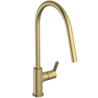 IDEAL STANDARD GUSTO - Kuchyňská baterie 105x287x422 mm, svislá vzdálenost od středu výtoku 238 mm, broušené zlato, 9 l/min (3 bar) - EasyFix+, skrytý perlátor, FirmaFlow, PVD technologie #BD408A2 - Brushed Gold