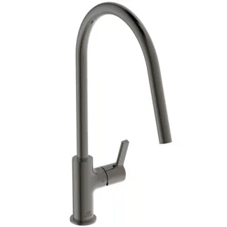 IDEAL STANDARD GUSTO - Kuchyňská baterie 105x287x422 mm, svislá vzdálenost od středu výtoku 238 mm, magneticky šedá, 9 l/min (3 bar) - EasyFix+, skrytý perlátor, FirmaFlow, PVD technologie #BD408A5 - Magneticky šedá