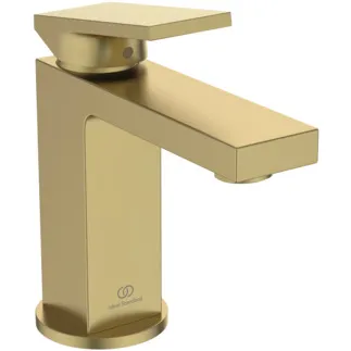 IDEAL STANDARD EXTRA - umyvadlová baterie 64x165x165 mm, svislá vzdálenost od středu výpusti 111 mm, broušené zlato, 5 l/min (3 bar), bez výsuvného odpadu - EasyFix, omezovač průtoku, FirmaFlow, PVD technologie #BD501A2 - Brushed Gold