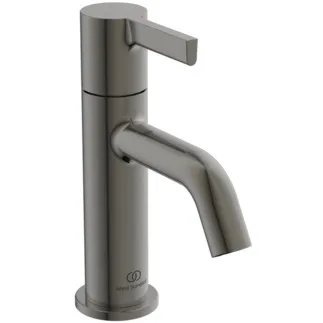 IDEAL STANDARD JOY - Podstavný ventil 45x131x161 mm, svislá vzdálenost 100 mm od středu výtoku, magneticky šedý, 5 l/min (3 bar), bez výsuvného odpadu - Skrytý perlátor, omezovač průtoku, PVD technologie #BD462A5 - Magneticky šedý