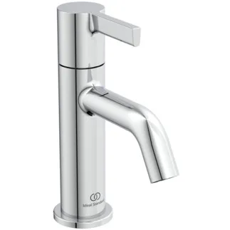 IDEAL STANDARD JOY - Podstavný ventil 45x131x161 mm, svislá vzdálenost 100 mm od středu výtoku, chrom, 5 l/min (3 bar), bez výsuvného odpadu - Skrytý perlátor, omezovač průtoku, povrch SmartShine #BD462AA - chrom