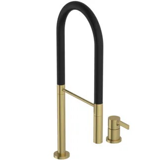 IDEAL STANDARD GUSTO - Kuchyňská baterie 190x263x607 mm, svislá vzdálenost od středu výtoku 225 mm, broušené zlato, 6,7 l/min (3 bary) - skrytý perlátor, FirmaFlow, PVD technologie #BD425A2 - Brushed Gold