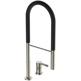 IDEAL STANDARD GUSTO - Kuchyňská baterie 190x263x607 mm, svislá vzdálenost od středu výtoku 225 mm, stříbrná bouře, 6,7 l/min (3 bary) - skrytý perlátor, FirmaFlow, PVD technologie #BD425GN - nerezová ocel