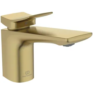 IDEAL STANDARD CONCA - Umyvadlová baterie 48x190x133 mm, svislá vzdálenost od středu výpusti 140 mm, broušené zlato, 5 l/min (3 bar), bez výsuvného odpadu - EasyFix, omezovač průtoku, FirmaFlow, PVD technologie #BD457A2 - Brushed Gold