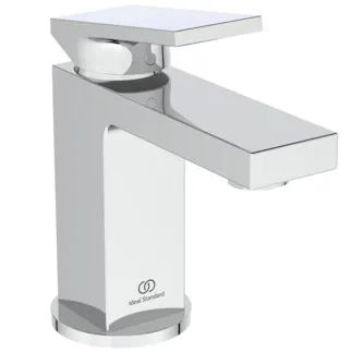 IDEAL STANDARD EXTRA - umyvadlová baterie 64x167x153 mm, svislá vzdálenost od středu výpusti 100 mm, chrom, 5 l/min (3 bar), s výsuvným odpadem - EasyFix, omezovač průtoku, FirmaFlow, povrch SmartShine #BD502AA - chrom