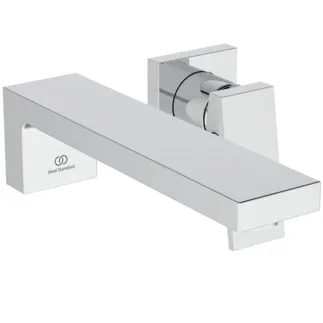 IDEAL STANDARD EXTRA - Nástěnná umyvadlová baterie 167x299x107 mm, svislá vzdálenost od středu výtoku 210 mm, chrom, nutná sada 1 (A1313), 5 l/min (3 bar), bez výsuvného odpadu - omezovač průtoku, FirmaFlow, povrch SmartShine #BD510AA - chrom
