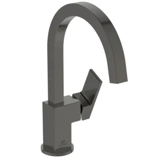 IDEAL STANDARD EXTRA - umyvadlová baterie 90x221x307 mm, svislá vzdálenost od středu výpusti 190 mm, magneticky šedá, 5 l/min (3 bar), bez výsuvného odpadu - EasyFix, skrytý perlátor, omezovač průtoku, FirmaFlow, PVD technologie #BD505A5 - Magnetic Grey