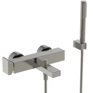 IDEAL STANDARD EXTRA - Vanová sprchová baterie 308x220x91 mm, svislá vzdálenost ke středové výpusti 188 mm, stříbrná bouře, 20,0 l/min (3 bary) - perlátor, click technologie, FirmaFlow, PVD technologie #BD514GN - nerezová ocel