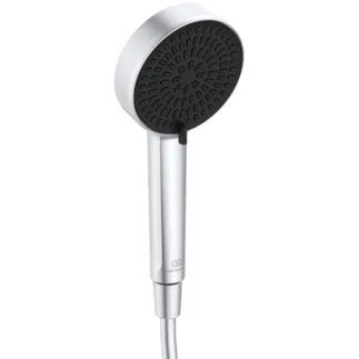 IDEAL STANDARD IDEALRAIN ALU+ - Multifunkční ruční sprcha 100x56x232 mm ve stříbrné barvě, 8 l/min (3 bary) - Easy-Grip, perlátor, variabilní režimy proudu, WRAS, omezovač průtoku, široká sprchová hlavice #BD580SI