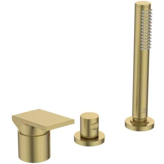 IDEAL STANDARD EXTRA - Vanová okrajová baterie 233x95x204 mm v kartáčovaném zlatě, 12 l/min (3 bar) - Click technologie, FirmaFlow, PVD technologie #BD517A2 - Brushed Gold