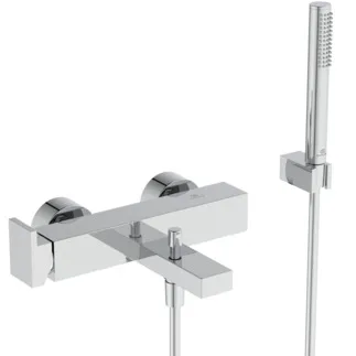 IDEAL STANDARD EXTRA - Vanová sprchová baterie 308x220x91 mm, svislá vzdálenost ke středové výpusti 188 mm, chrom, 20,0 l/min (3 bary) - perlátor, technologie Click, FirmaFlow, povrch SmartShine #BD514AA - chrom