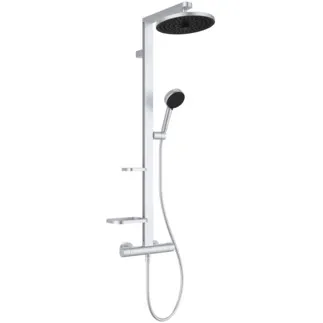 IDEAL STANDARD CERATHERM ALU+ - Sprchový systém AP 356x501x1113 mm ve stříbrné barvě, 12,0 l/min (3 bary) - Variabilní režimy proudu, funkce termostatu, úspora vody a energie, základní prvky z hliníku #BD583SI