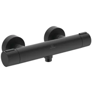 IDEAL STANDARD CERATHERM ALU+ - sprchová baterie AP 292x105x72 mm v černé barvě, 12 l/min (3 bary) - termostatická funkce, úspora vody a energie, hliníkové jádro #BD582XG - Silk Black