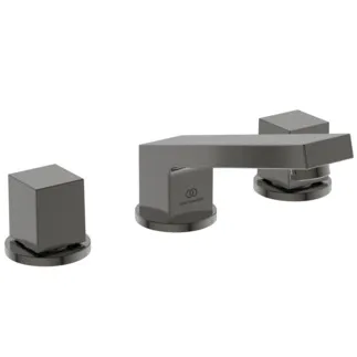 IDEAL STANDARD EXTRA - Dvouručková umyvadlová baterie 225x200x98 mm, svislá vzdálenost od středu výpusti 140 mm, magneticky šedá, 5 l/min (3 bar), s výsuvným odpadem - EasyFix, omezovač průtoku, PVD technologie #BD508A5 - Magneticky šedá