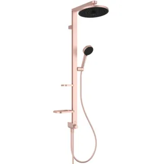 IDEAL STANDARD CERATWIST ALU+ - Sprchový systém AP 338x501x1104 mm v růžové barvě, 12,0 l/min (3 bary) - Variabilní režimy proudu, WRAS, základní prvky z hliníku #BD585RO