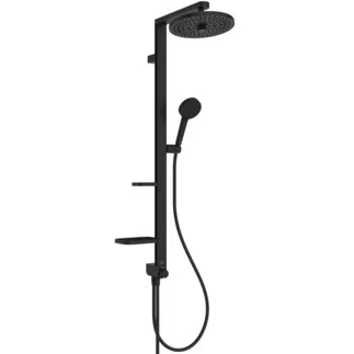 IDEAL STANDARD CERATWIST ALU+ - Sprchový systém AP 338x501x1104 mm v černé barvě, 12,0 l/min (3 bary) - Variabilní sprchové režimy, WRAS, základní prvky z hliníku #BD585XG - Silk Black