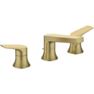 IDEAL STANDARD LDV - Dvouruční umyvadlová baterie 324x183x105 mm, svislá vzdálenost od středu výpusti 130 mm, broušené zlato, 3,8 l/min (3 bar), s výsuvným odpadem - EasyFix, PVD technologie #BD661A2 - Brushed Gold